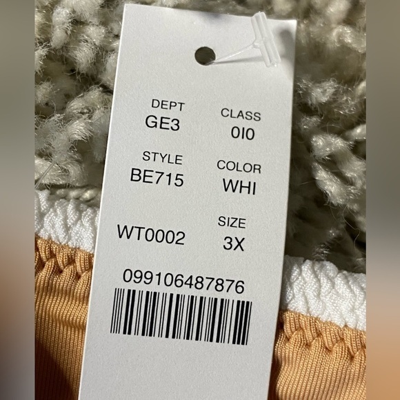 J. Crew NWT Textured One-Shoulder Bikini Top Size 3X Bride Honeymoon White - Picture 4 of 5